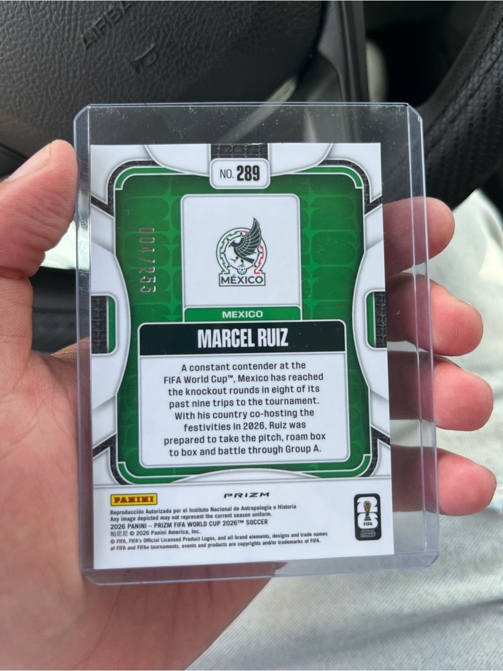 Panini Green Marcel Ruiz Mexico Soccer Card